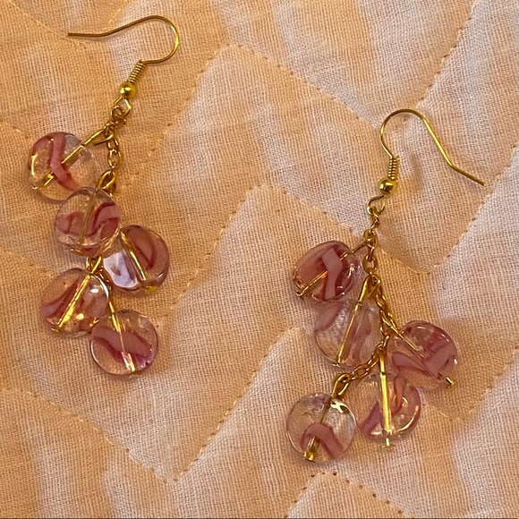 3 for 15. Handmade Glass Dangle Earrings - Picture 2 of 2
